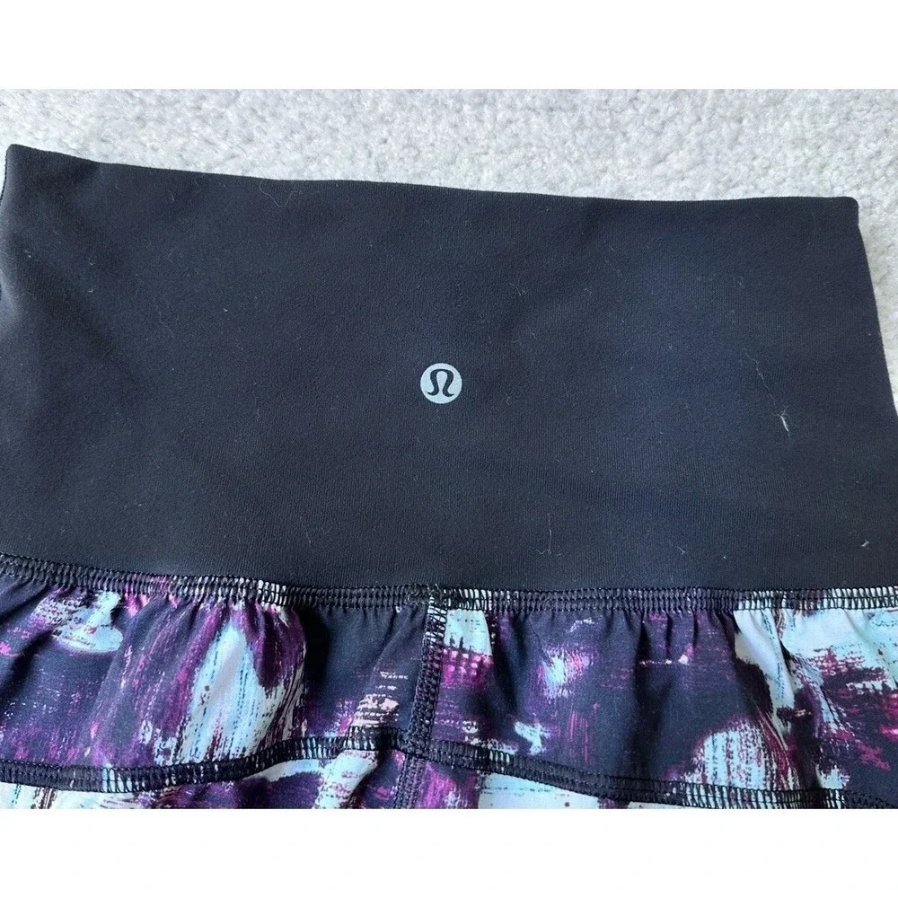 Lululemon Tranquil Crop Pants High Waist Kara Blossom Multi Black Women's Size 4